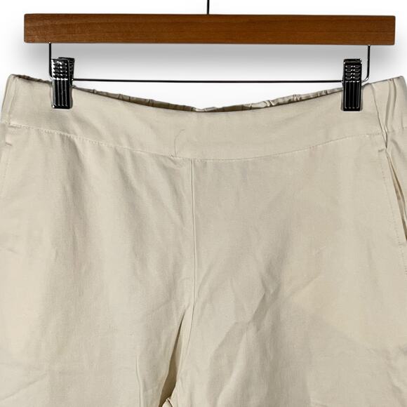 Isaac Mizrahi Cream Ankle Pants Stretch Snap Hem Classic Fit 10 - Picture 6 of 10